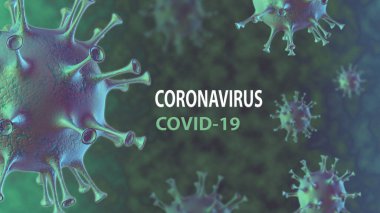 Çin gribi - Coronavirus ya da 2019-nCoV olarak adlandırılır, tüm dünyaya yayılmıştır. 3 Boyutlu Hazırlama.