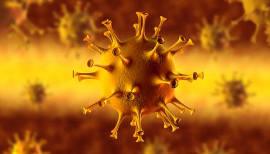 Çin gribi Coronavirus ya da 2019-nCoV olarak adlandırılır, ki bu hastalık tüm dünyaya yayılmıştır. 3 Boyutlu Hazırlama.