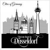 Düsseldorf - Stadt in Deutschland. Detailarchitektur. Trendvektorillustration.