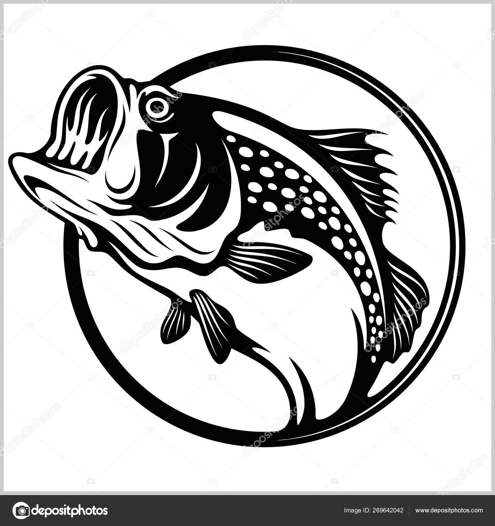 Download Fishing logo. Bass fish club emblem. Fishing theme vector ...