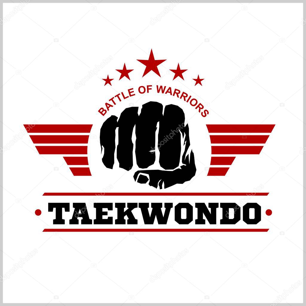 emblema de Taekwondo Plantilla de diseño de logotipo de Taekwondo