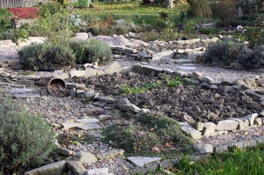 Kışa hazırlanan kırsal, ev sebze Bahçe.