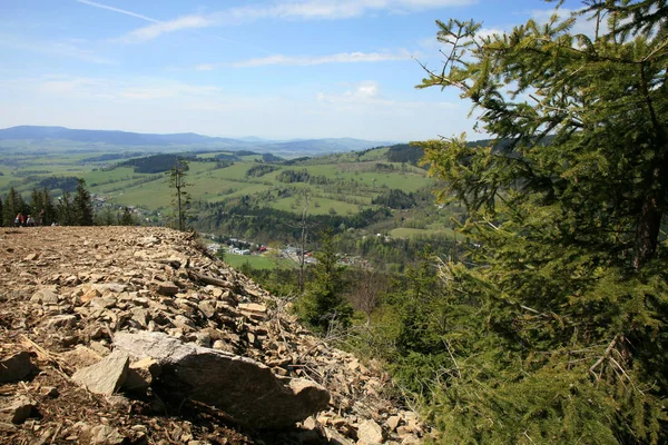 Piękny Panoramiczny Widok Tarasu Widokowego Atrakcją Turystyczną Stezka Oblacich Lub — Zdjęcie stockowe