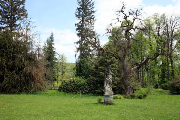 Gardens Sculpture Mythological Character Small Romantic Place Czech Republic Castle — Stock Photo, Image
