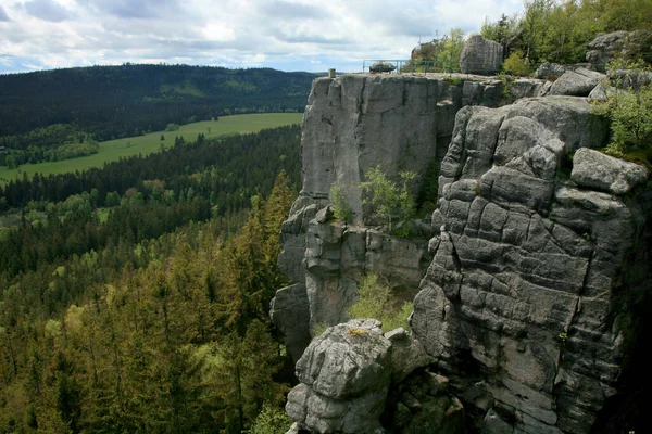 Formas Roca Szczeliniec Wielki Las Montañas Stolowe Gama Sudeten Polonia —  Fotos de Stock