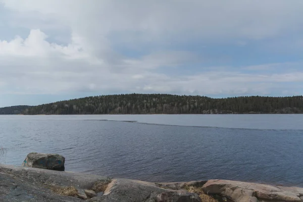 Orilla Del Lago Del Norte Karelia — Foto de Stock