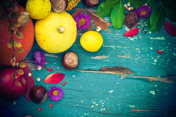 Fondo Otoñal Con Frutas Cultivos Temporada — Foto de Stock