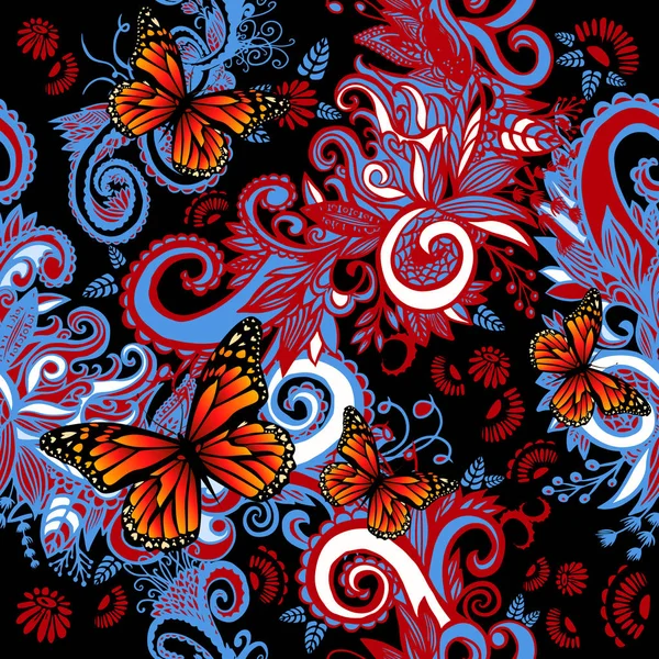 Sömlös bakgrunds abstraktion med fjärilar — Stock vektor
