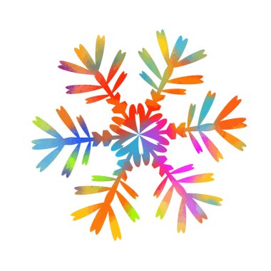 Soyut çok renkli kar tanesi. Vektör çizimi