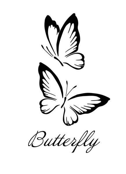 A butterfly logo made of patterns. Vector illustration — Stock Vector