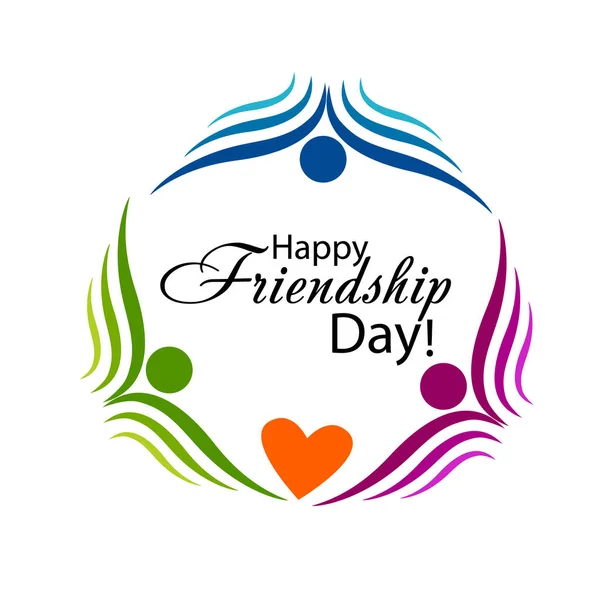 Happy Friendship day vector typographic design. Inspirational quote about friendship. Usable as greeting cards, posters, clothing, t-shirt for your friends. Vector illustration — Stock Vector