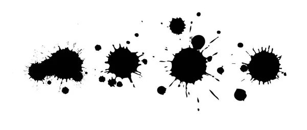 Manchas negras de pintura sobre un fondo blanco. Ilustración vectorial . — Vector de stock
