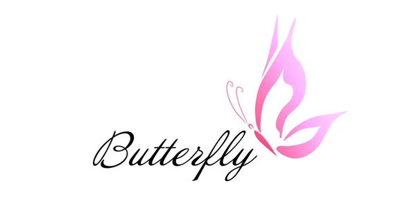 Sebuah logo kupu-kupu yang terbuat dari pola. Ilustrasi vektor - Stok Vektor