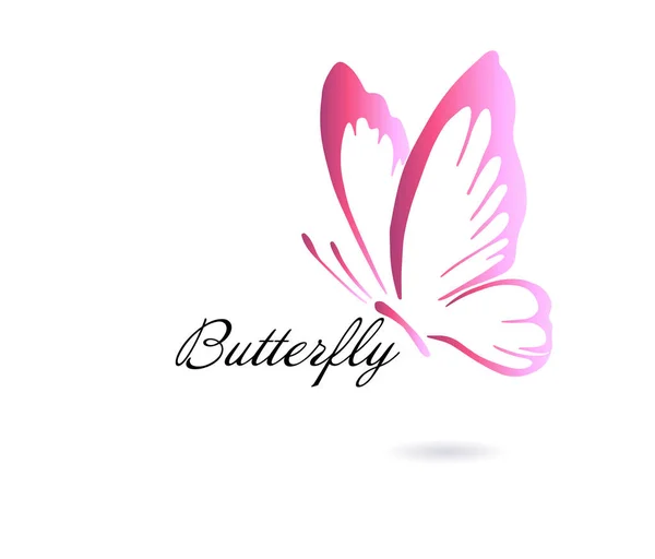 Desenden yapılmış bir kelebek logosu. Vektör Illustration