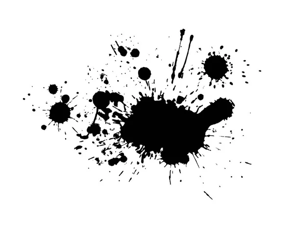 Manchas negras de pintura sobre un fondo blanco. Vector — Archivo Imágenes Vectoriales