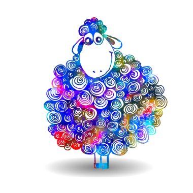 Kuzu soyut çok renklidir. Vektör çizimi