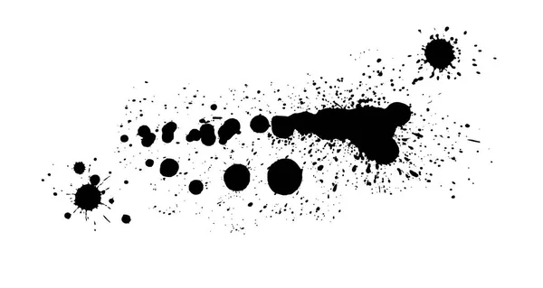 Zwarte vlekken van verf op een witte achtergrond. Vector — Stockvector