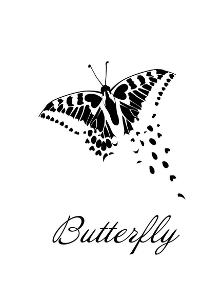 A butterfly logo made of patterns. Vector illustration — Stock Vector