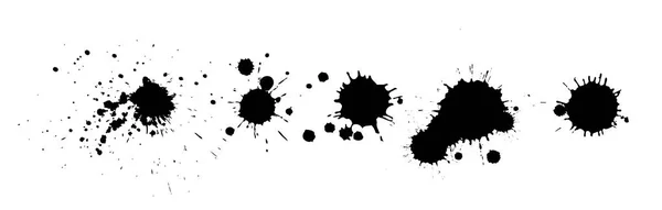 Black spots of paint on a white background. Vector — Stock Vector
