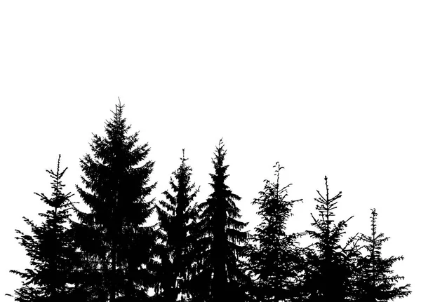 Silhouette Des Arbres Forêt Vient Arbre Noël Vecteur — Image vectorielle