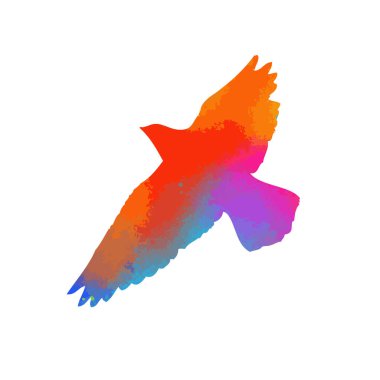 Renkli parlak uçan kuş. Vektör Illustration