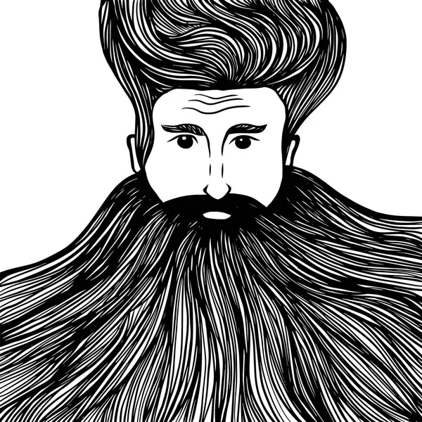 Un hombre con barba larga. Ilustración vectorial — Vector de stock