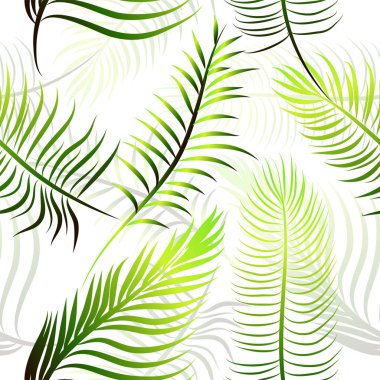 Palmiye yapraklarının pürüzsüz arka planı. Vektör illüstrasyonu