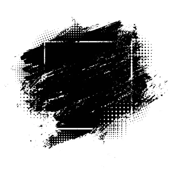 Manchas negras de pintura sobre un fondo blanco. Marco grunge de pintura. Ilustración vectorial . — Archivo Imágenes Vectoriales