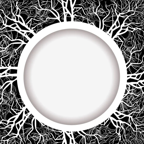 木々の丸い抽象的なフレーム。ベクトルのイルストレーション — ストックベクタ