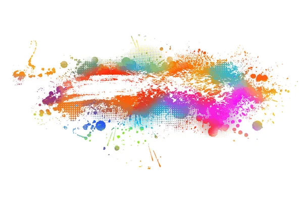 Manchas de pintura de color arco iris sobre un fondo blanco. Ilustración vectorial . — Archivo Imágenes Vectoriales