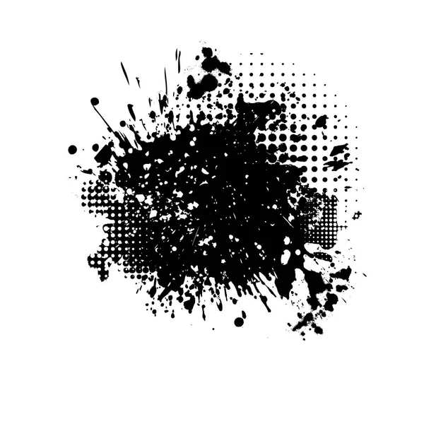 Taches noires de peinture sur fond blanc. Grunge cadre de peinture. Illustration vectorielle . — Image vectorielle