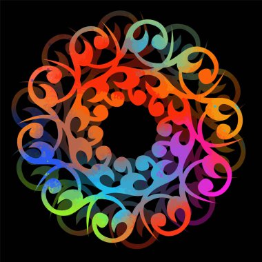 çok renkli yuvarlak çerçeve. Vektör çizimi