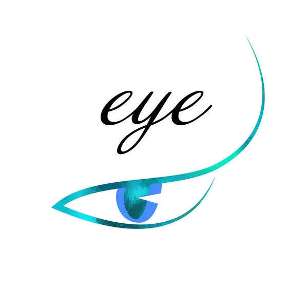 Logotyp abstrakt stiliserat öga. Det mänskliga ögats objekt. Vektorillustration — Stock vektor