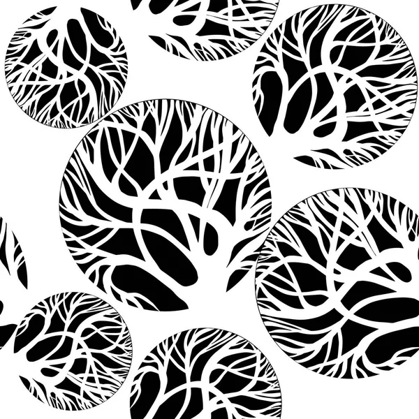 Stylized trees seamless pattern. Vector illustration — Stock Vector