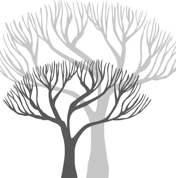 Un bel arbre monochrome stylisé. Illustration vectorielle — Image vectorielle