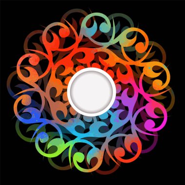 çok renkli yuvarlak çerçeve. Vektör çizimi