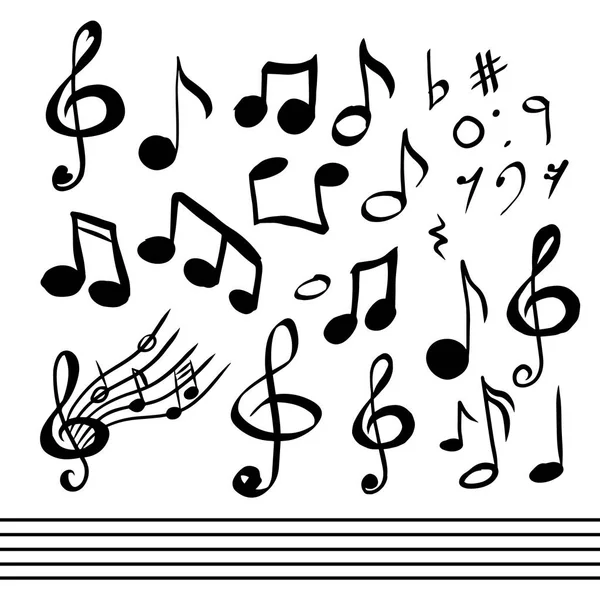 Un conjunto de notas y teclas de violín. Ilustración vectorial — Vector de stock