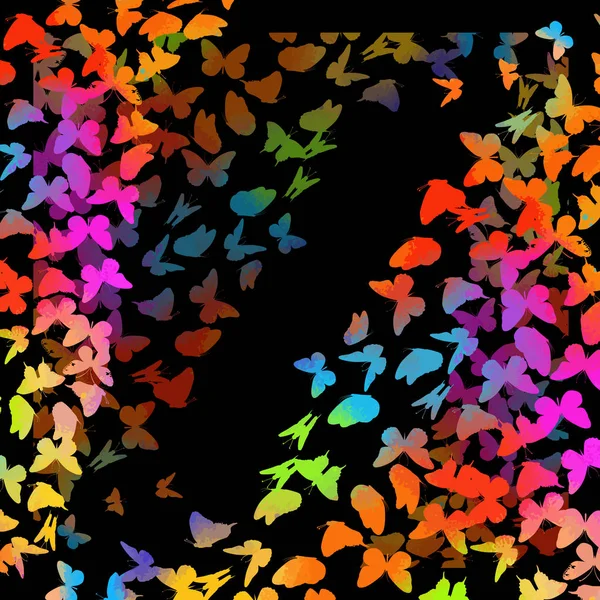 A lot of flying butterflies. Vector illustration — Stock Vector