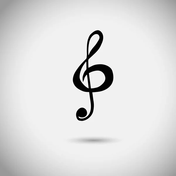Illustrazione vettoriale chiave di violino nero isolato. Chiave musicale. Simbolo musicale . — Vettoriale Stock