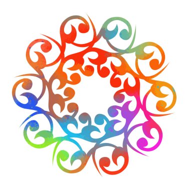 çok renkli yuvarlak çerçeve. Vektör çizimi