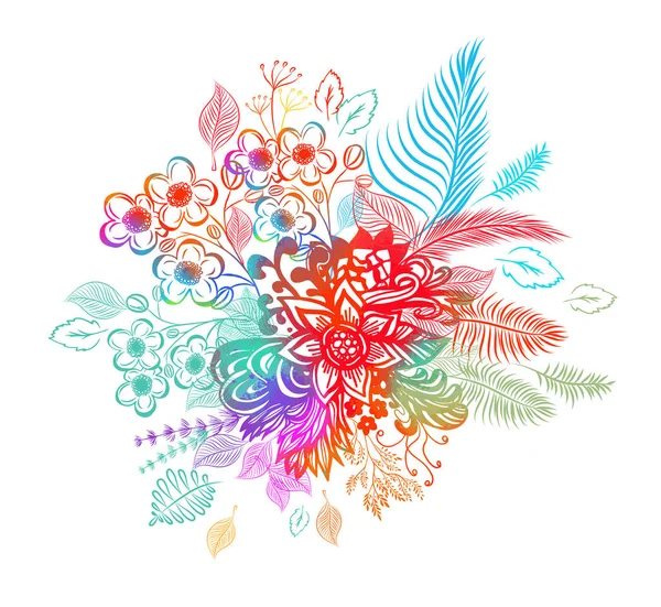 Colorata astrazione floreale. Illustrazione vettoriale — Vettoriale Stock