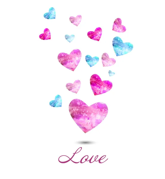 O coração é multicolorido. Feliz Dia dos Namorados. Ilustração vetorial — Vetor de Stock