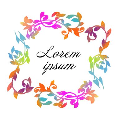 Renkli dalların çok renkli çerçevesi. Vektör çizimi