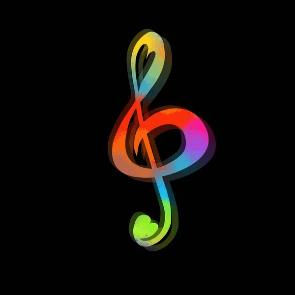 Ilustración vectorial de múltiples colores de la clave agudos aislados. Llave musical. Símbolo musical . — Vector de stock