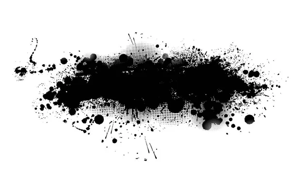 Taches noires de peinture sur fond blanc. Vecteur — Image vectorielle