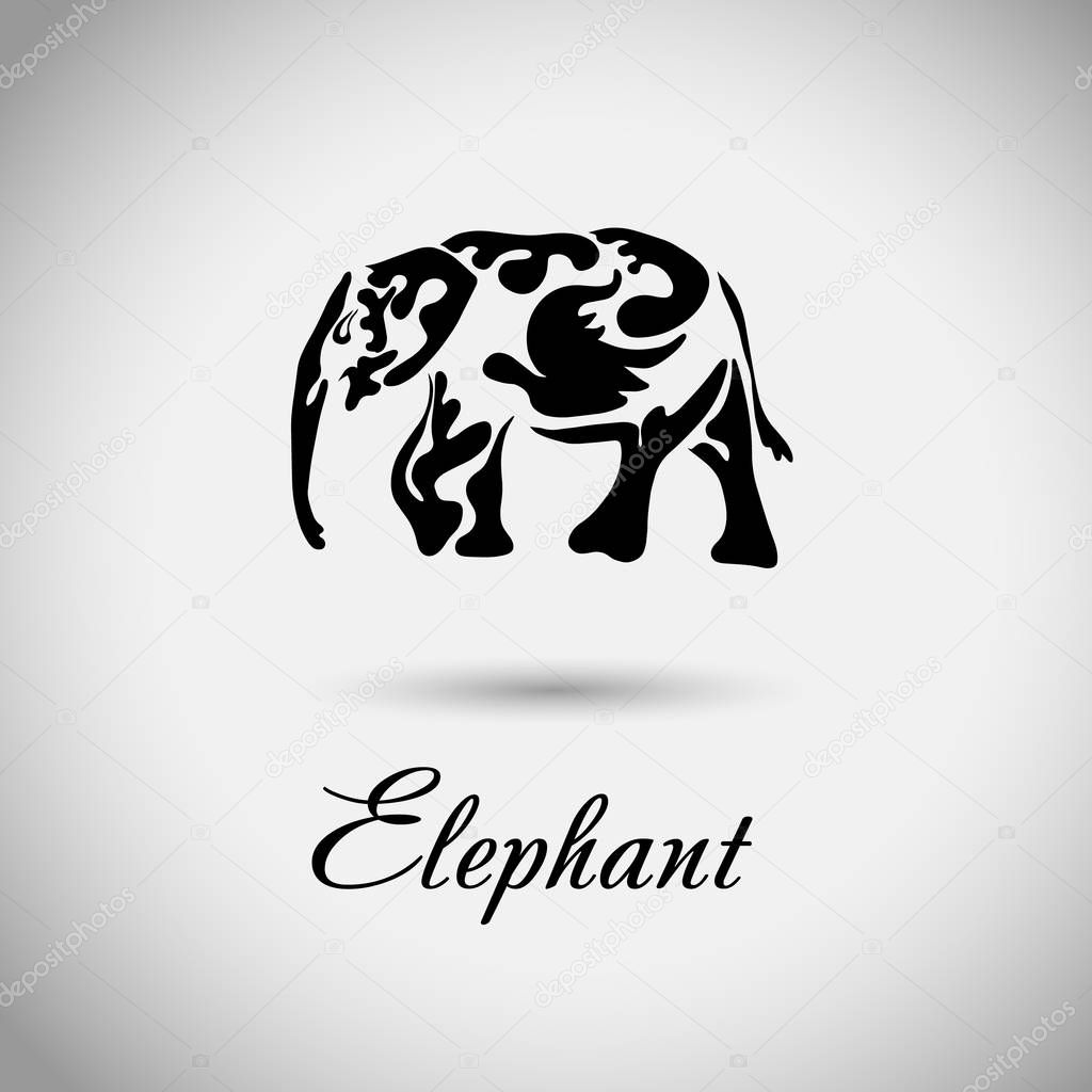 Abstract elephant of patterns. Vector illustration