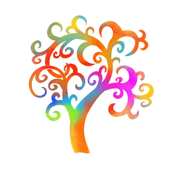 A stylized beautiful multi-colored tree. Vector illustration — Stock Vector