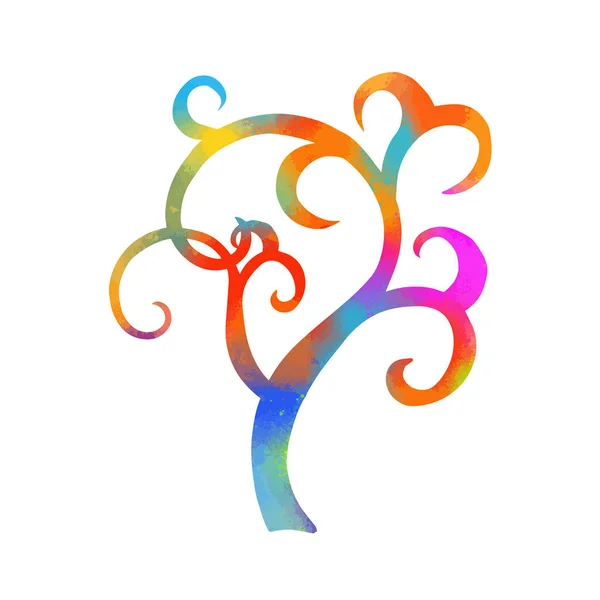 Un bel arbre multicolore stylisé. Illustration vectorielle — Image vectorielle