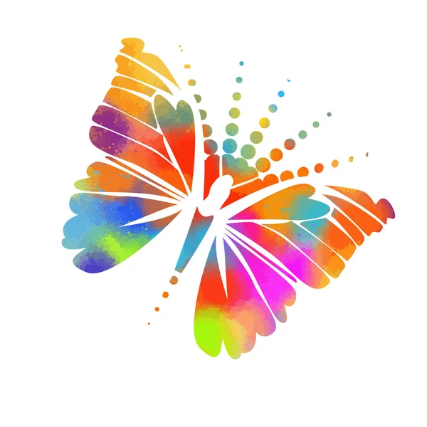 Colorida mariposa de los patrones. Ilustración vectorial — Vector de stock