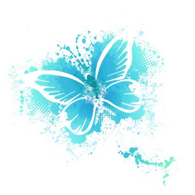 Kelebek boya lekeleri ile soyut. Vektör çizimi
